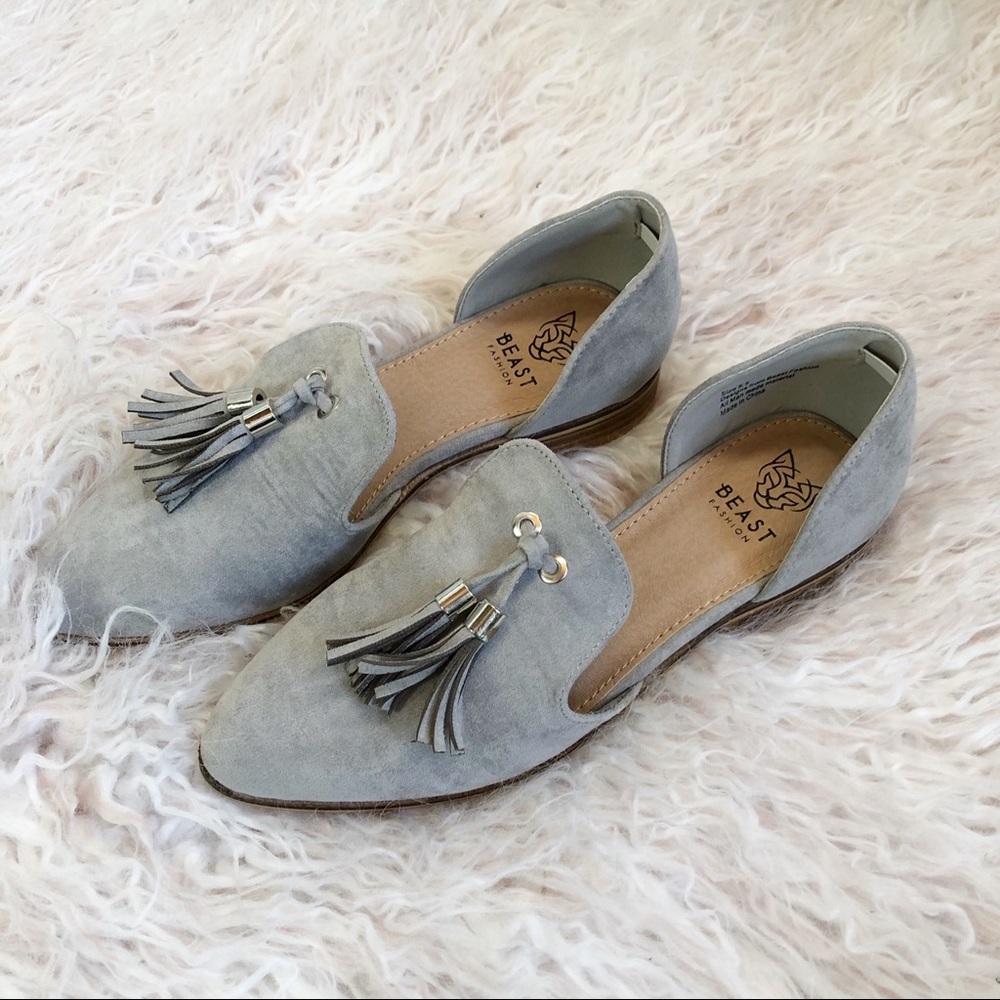 Adorable Gray  Tassel Loafer Flats Slip on Shoes - Picture 2 of 7